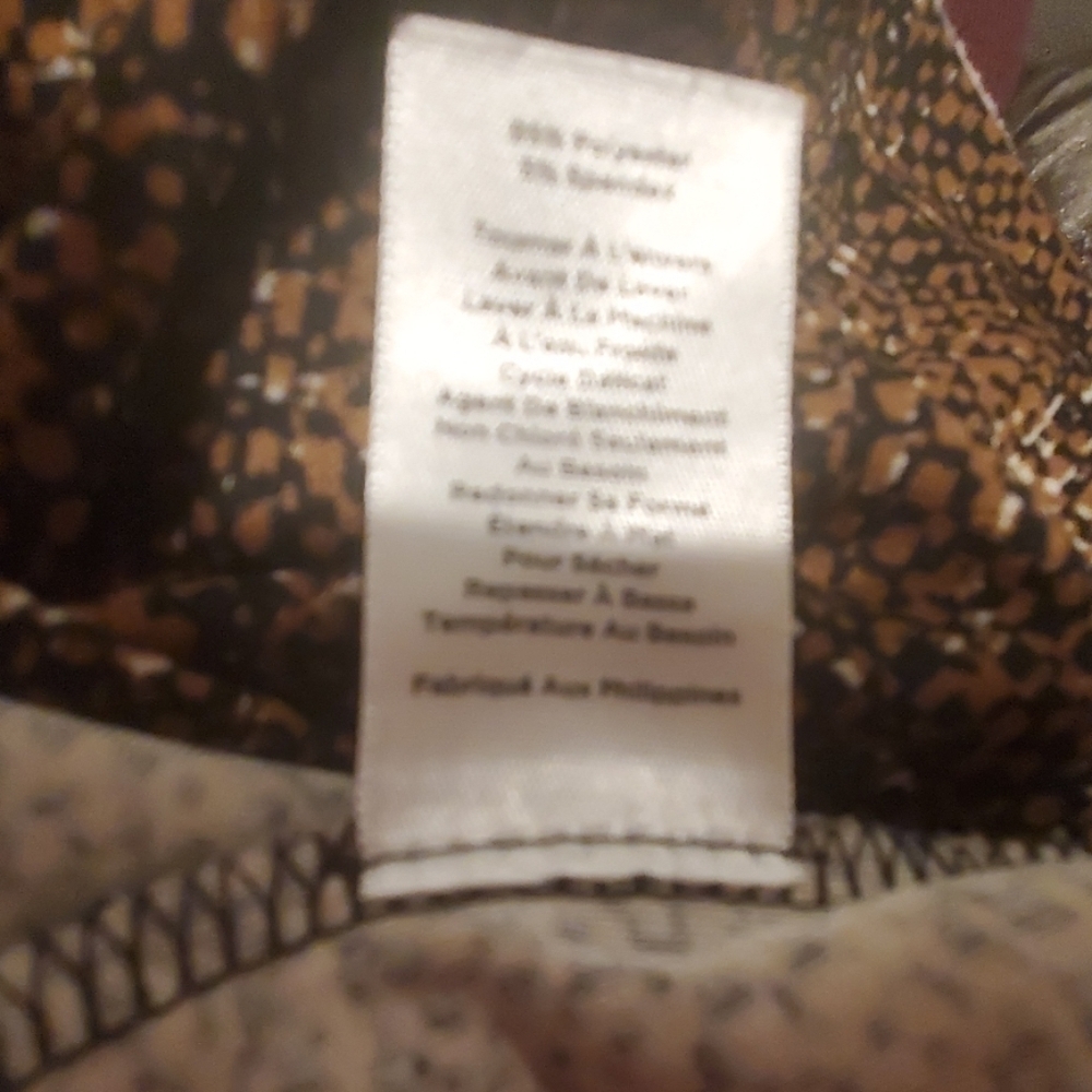 Talbots brown, black, white print dress SP - Picture 4 of 4